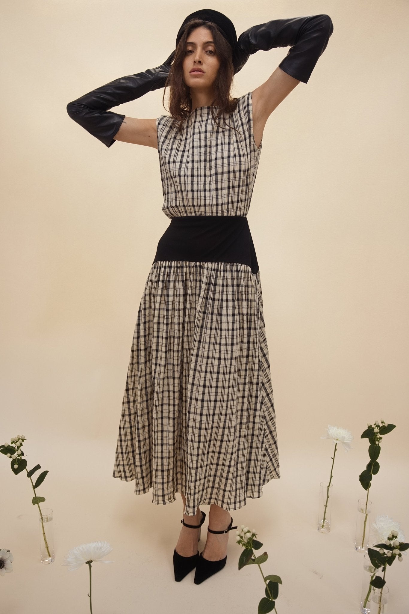 Block Maxi Dress - Plaid Zandra Stone Block Maxi Dress - Plaid Zandra Stone