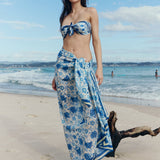 Blue Floral Pareo - Zandra Stone