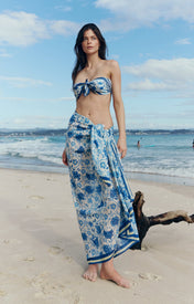 Blue Floral Pareo - Zandra Stone