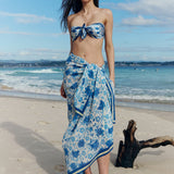 Blue Floral Pareo - Zandra Stone