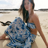 Blue Floral Pareo - Zandra Stone