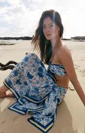 Blue Floral Pareo - Zandra Stone