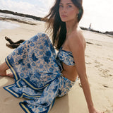 Blue Floral Pareo - Zandra Stone
