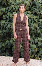 Carmen Cargo Pant Plaid - Zandra Stone