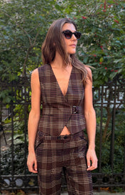 Carmen Cargo Pant Plaid - Zandra Stone