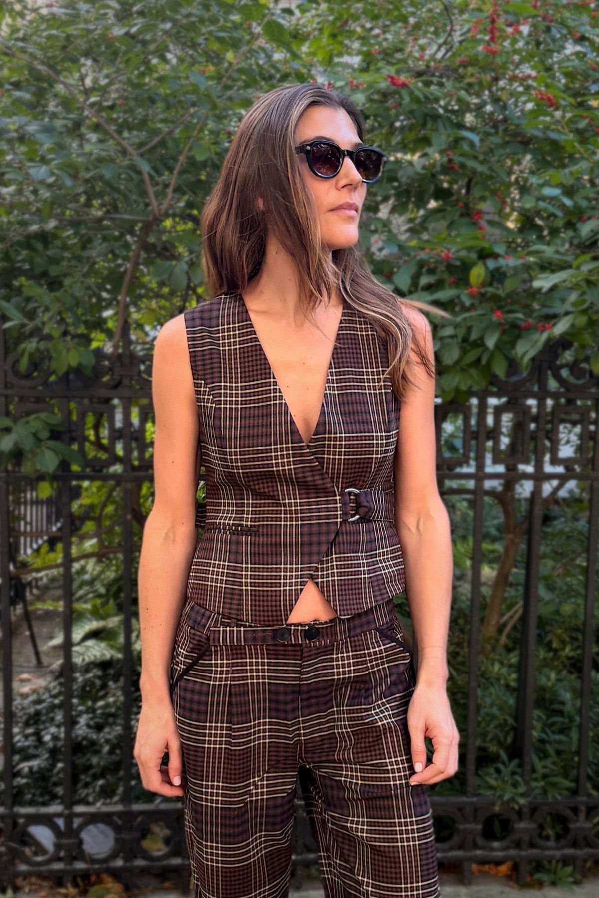 Carmen Cargo Pant Plaid - Zandra Stone