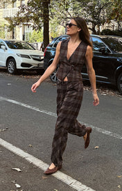 Carmen Cargo Pant Plaid - Zandra Stone