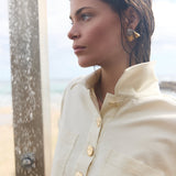 Char Overshirt Denim - Cream - Zandra Stone