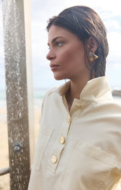 Char Overshirt Denim - Cream - Zandra Stone