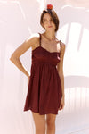 Cher Beaded Maroon Mini Dress