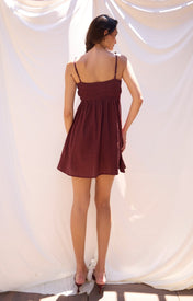 Cher Beaded Maroon Mini Dress - Zandra Stone