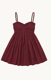 Cher Beaded Maroon Mini Dress - Zandra Stone