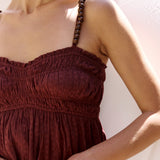 Cher Beaded Maroon Mini Dress - Zandra Stone