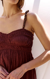 Cher Beaded Maroon Mini Dress - Zandra Stone