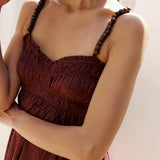 Cher Beaded Maroon Mini Dress - Zandra Stone