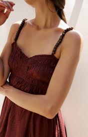 Cher Beaded Maroon Mini Dress - Zandra Stone