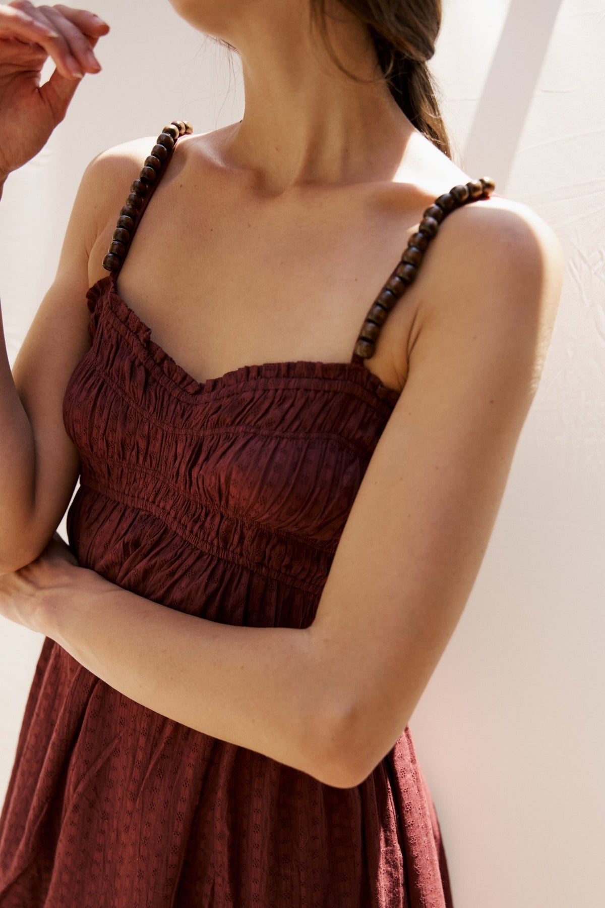 Cher Beaded Maroon Mini Dress - Zandra Stone