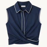 Cisco Sleeveless Wrap Shirt - Zandra Stone