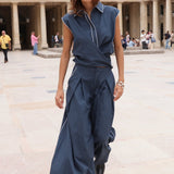 Cisco Sleeveless Wrap Shirt - Zandra Stone