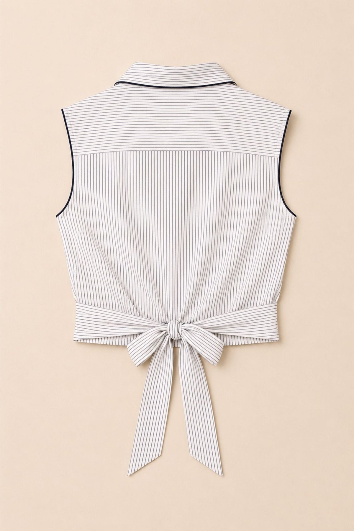 Cisco Sleeveless Wrap Shirt - Stripe - Zandra Stone