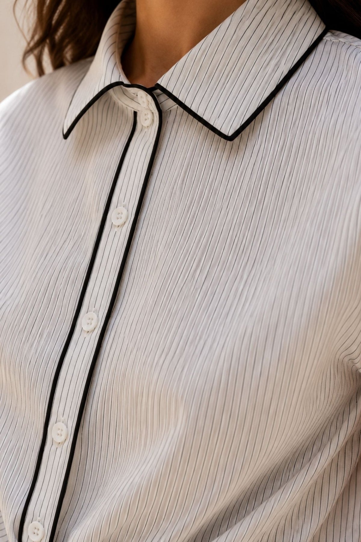 Cisco Sleeveless Wrap Shirt - Stripe - Zandra Stone