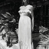 Coco Ruffle Maxi Dress - Yellow Orange Stripe - Zandra Stone