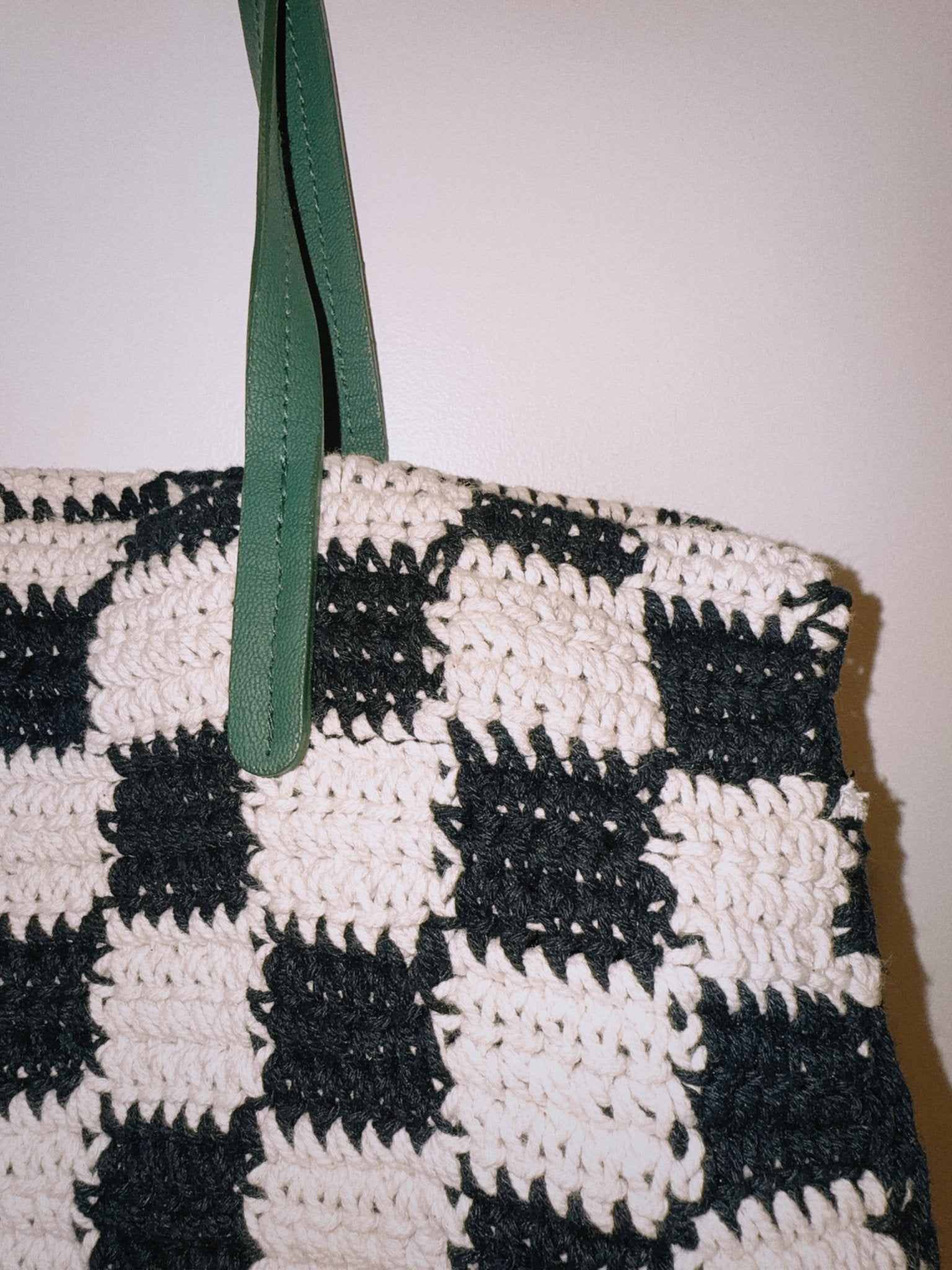 Crochet Bag with leather straps - Zandra Stone