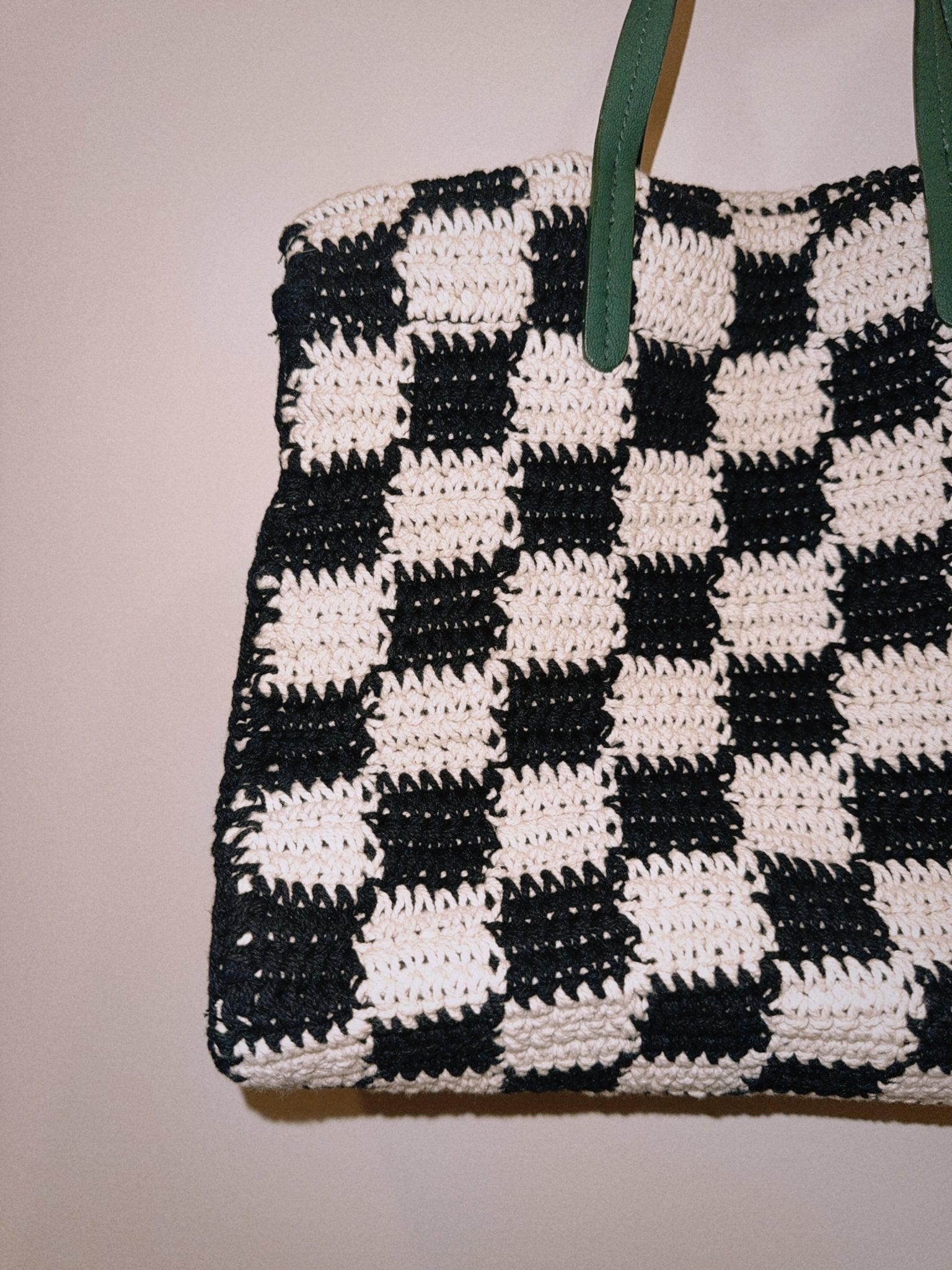 Crochet Bag with leather straps - Zandra Stone