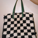 Crochet Bag with leather straps - Zandra Stone