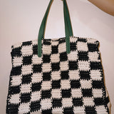 Crochet Bag with leather straps - Zandra Stone