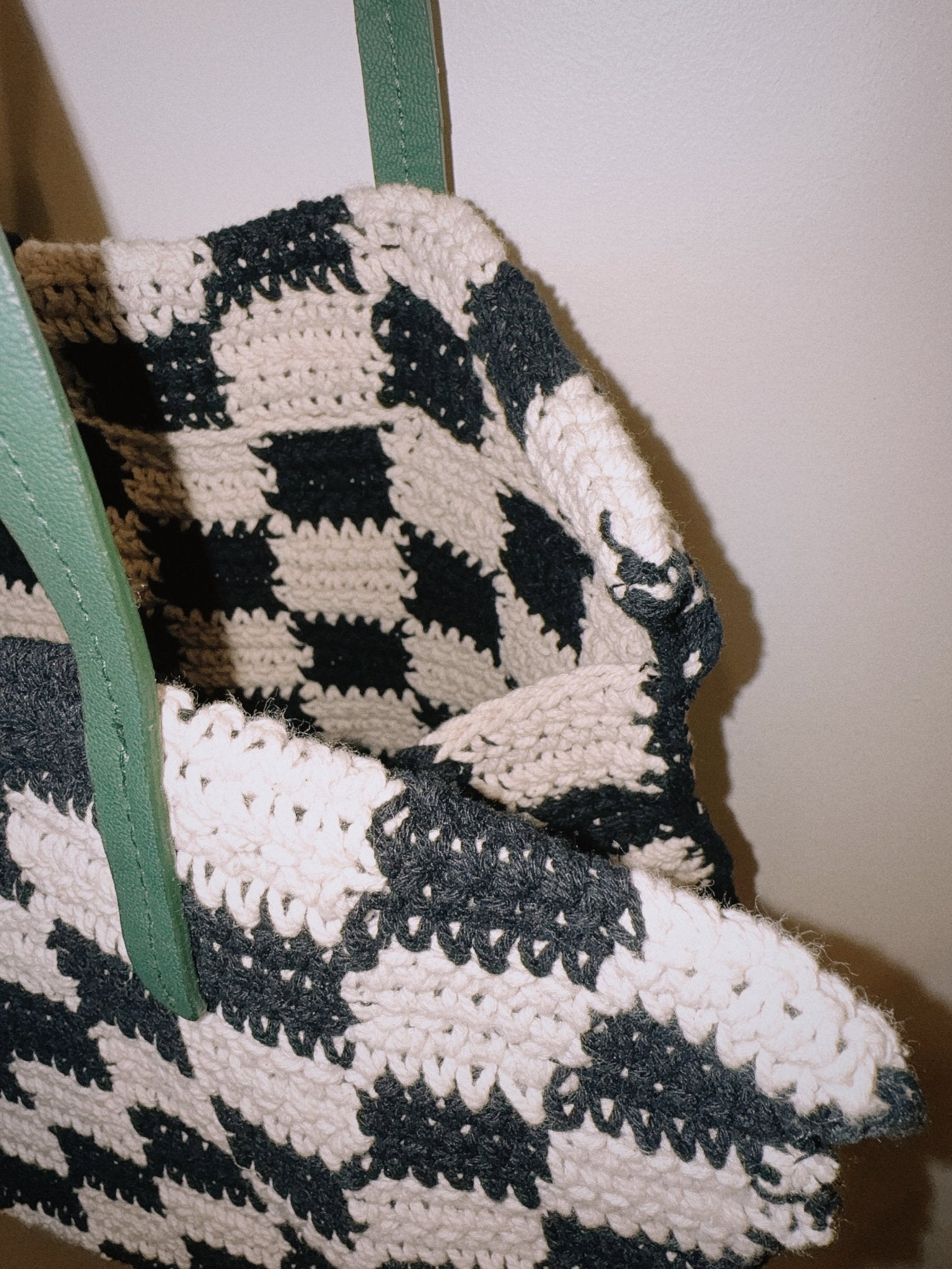 Crochet Bag with leather straps - Zandra Stone