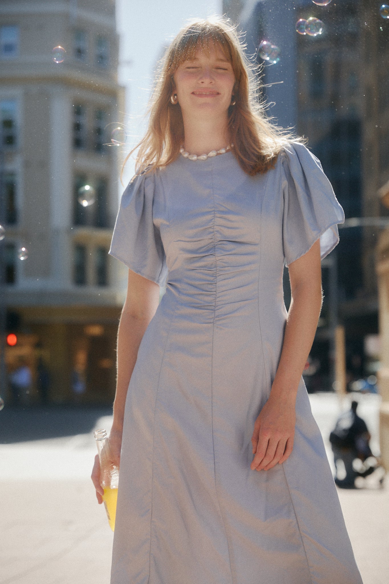 Delphina Ruching Dress - Zandra Stone