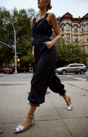 Ethen Balloon Pant Eyelet - Navy - Zandra Stone
