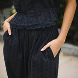 Ethen Balloon Pant Eyelet - Navy - Zandra Stone