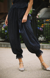 Ethen Balloon Pant Eyelet - Navy - Zandra Stone