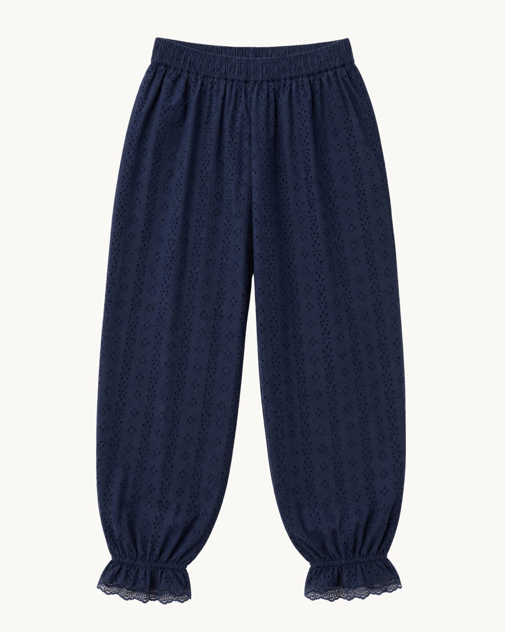 Ethen Balloon Pant Eyelet - Navy - Zandra Stone