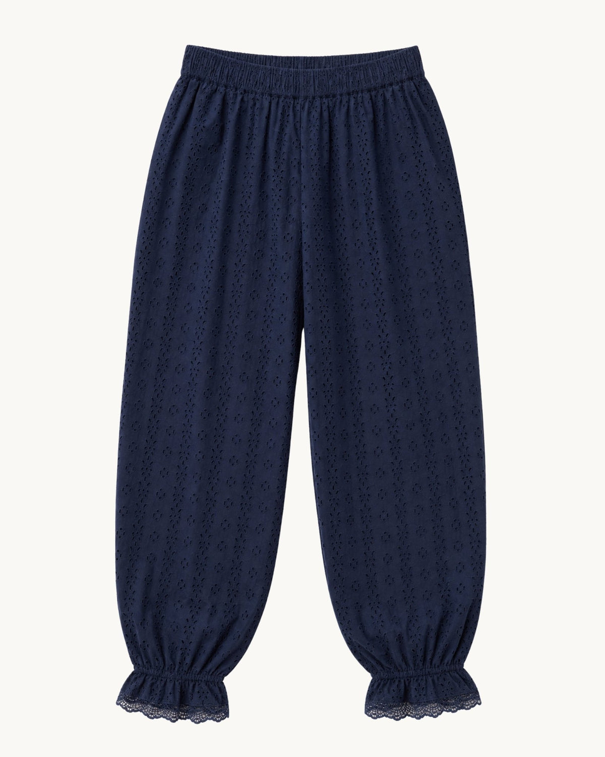 Ethen Balloon Pant Eyelet - Navy - Zandra Stone