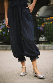 Ethen Balloon Pant Eyelet - Navy - Zandra Stone
