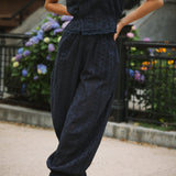 Ethen Balloon Pant Eyelet - Navy - Zandra Stone