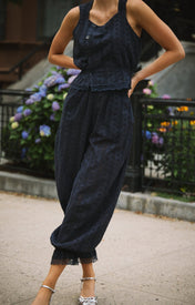 Ethen Balloon Pant Eyelet - Navy - Zandra Stone