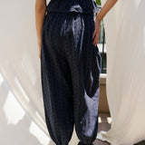 Ethen Balloon Pant Eyelet - Navy - Zandra Stone