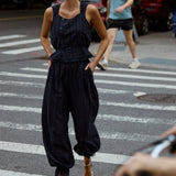 Ethen Balloon Pant Eyelet - Navy - Zandra Stone