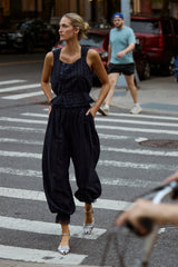 Ethen Balloon Pant Eyelet - Navy