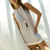 Etta Fringe Shift Dress - Stripe - Zandra Stone