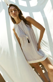 Etta Fringe Shift Dress - Stripe - Zandra Stone
