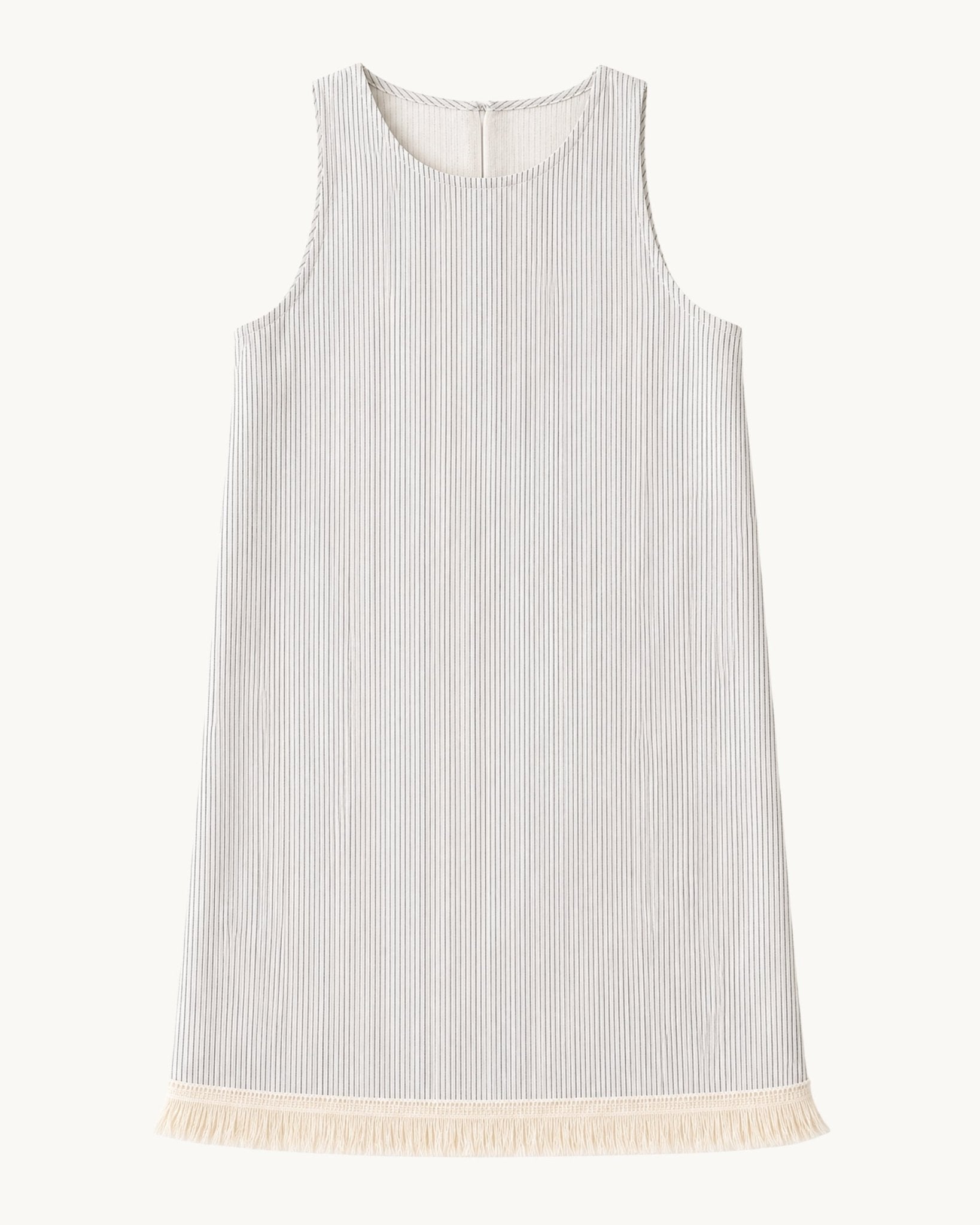 Etta Fringe Shift Dress - Stripe - Zandra Stone