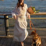 Flo Ruffle Long Sleeve Blouse - White - Zandra Stone