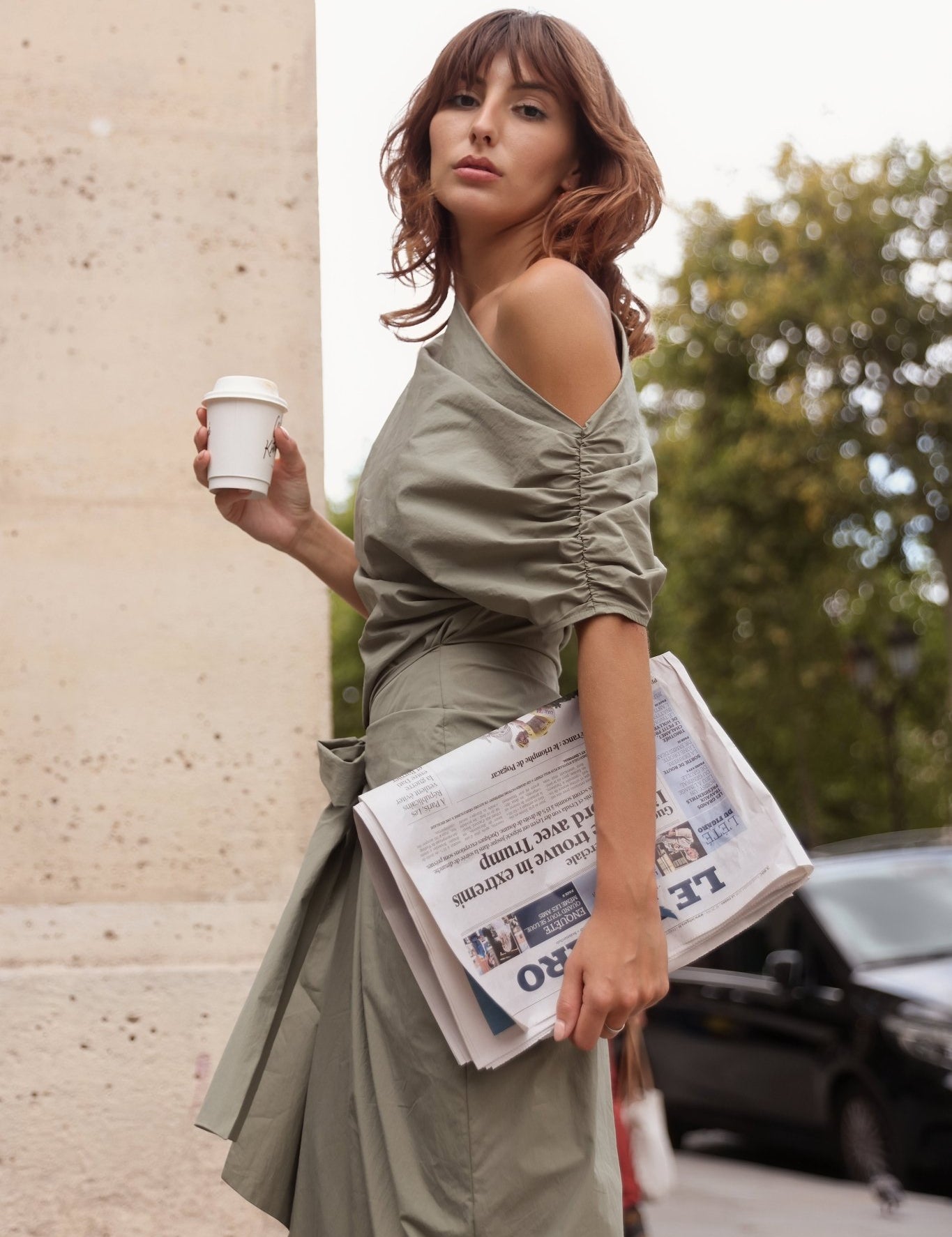 Florence Wrap Dress - Olive - Zandra Stone