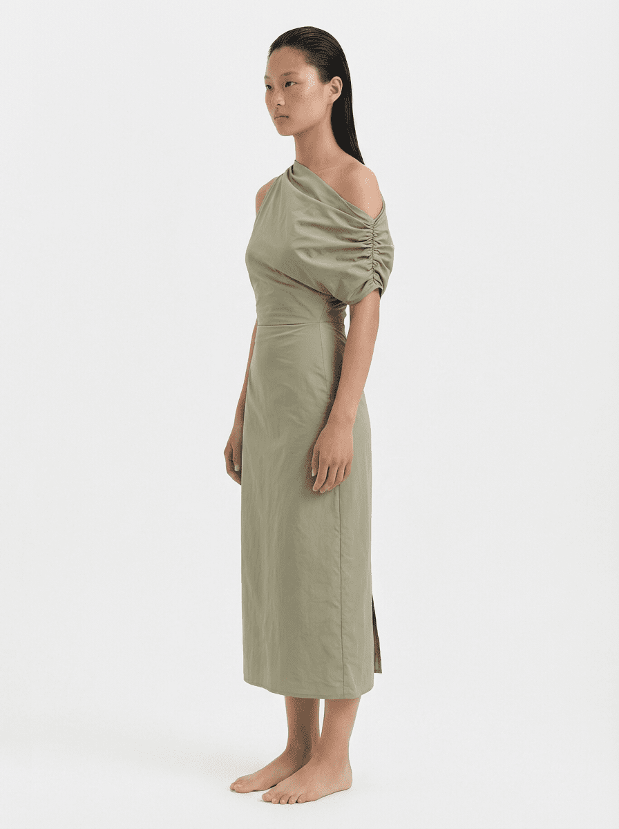 Florence Wrap Dress - Olive - Zandra Stone
