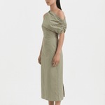 Florence Wrap Dress - Olive - Zandra Stone